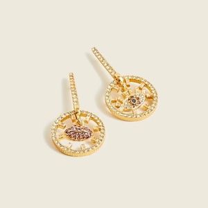 JCREW Pave Eye and Lip Sparkle Drop Earrings